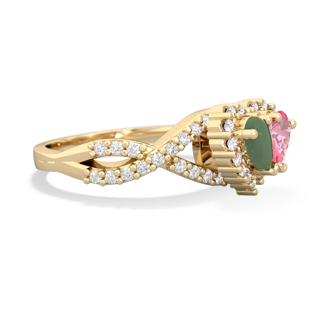 Jade Diamond Twist 'One Heart' 14K Yellow Gold ring R2640HRT