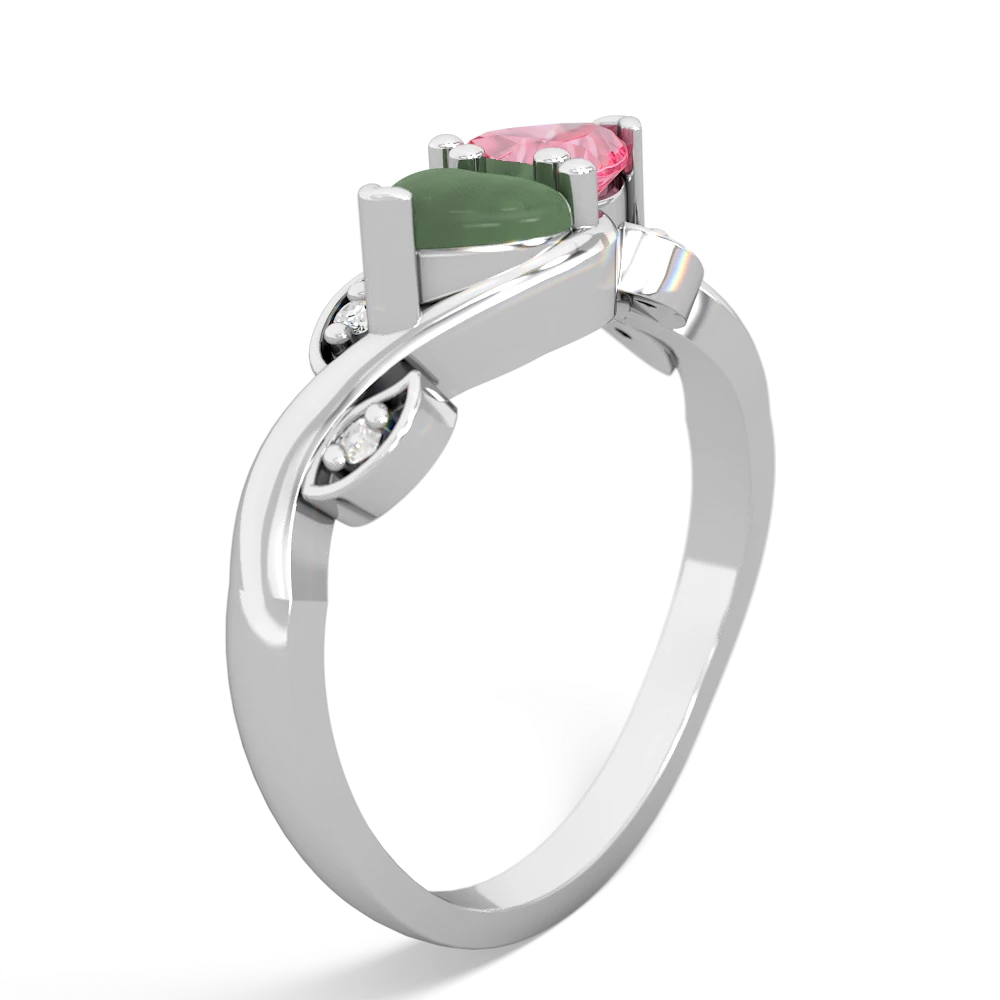 Jade Floral Elegance 14K White Gold ring R5790