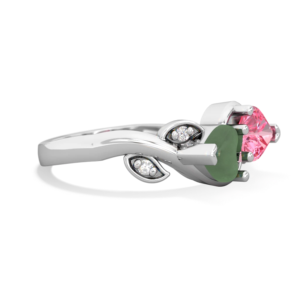 Jade Floral Elegance 14K White Gold ring R5790