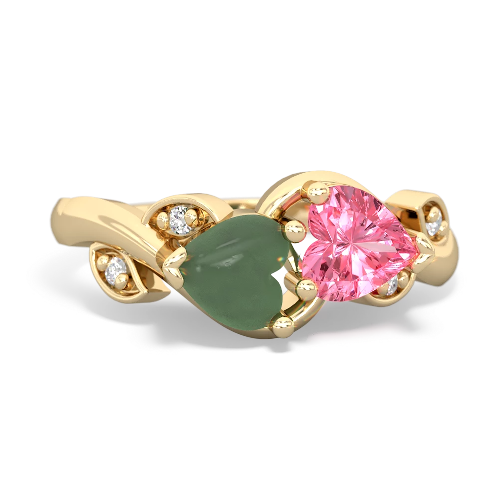 Jade Floral Elegance 14K Yellow Gold ring R5790