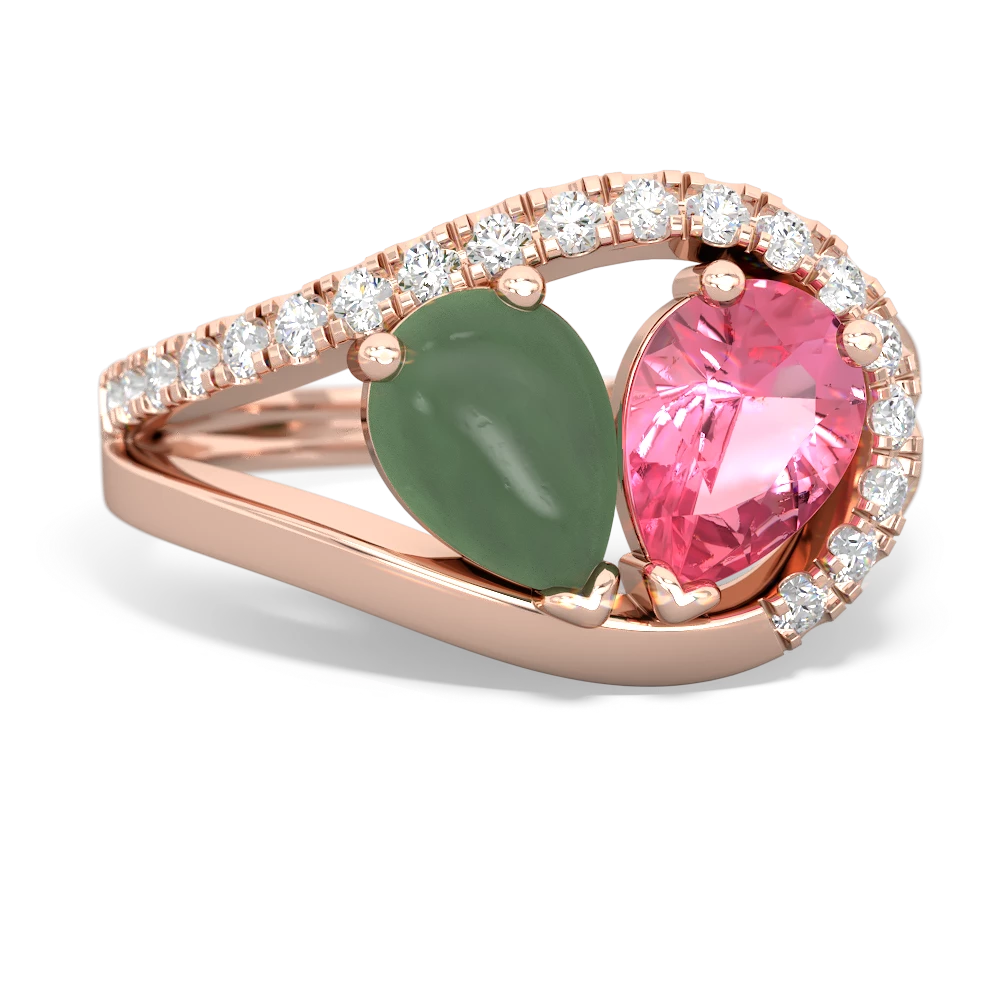 Jade Nestled Heart Keepsake 14K Rose Gold ring R5650