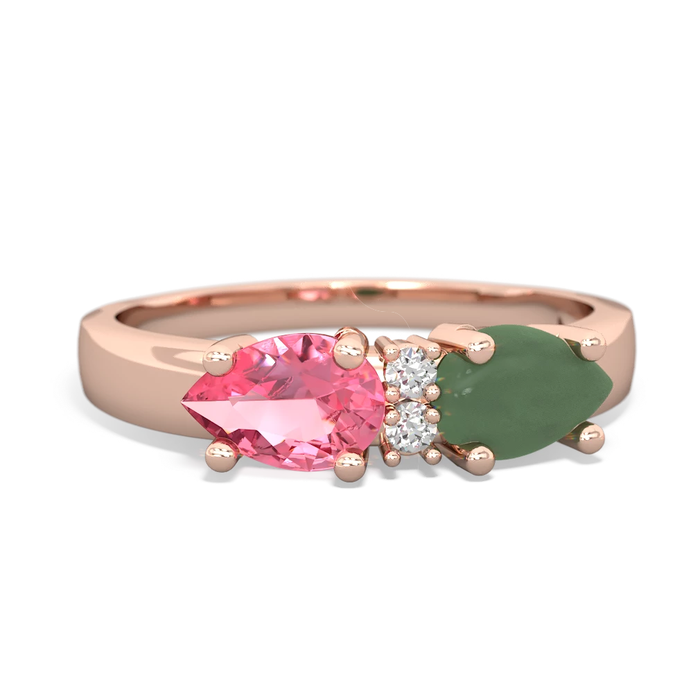 Jade Pear Bowtie 14K Rose Gold ring R0865