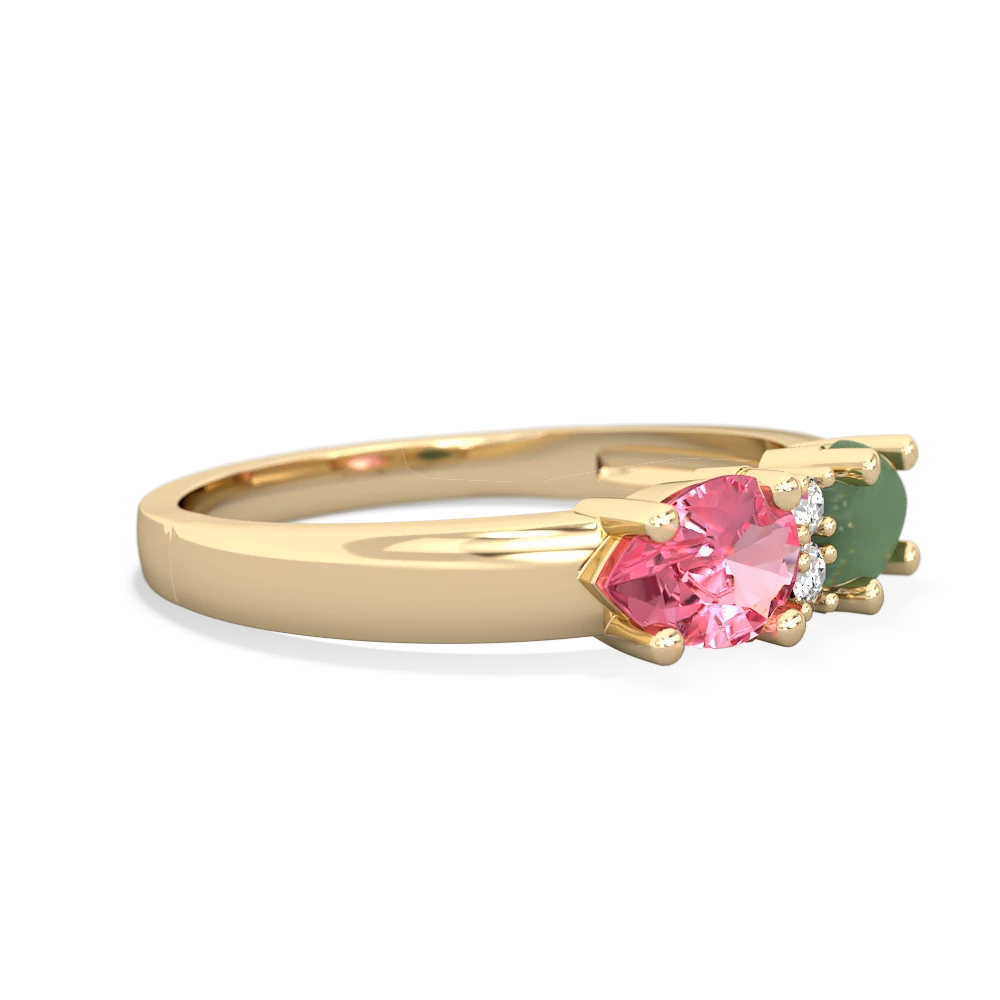 Jade Pear Bowtie 14K Yellow Gold ring R0865