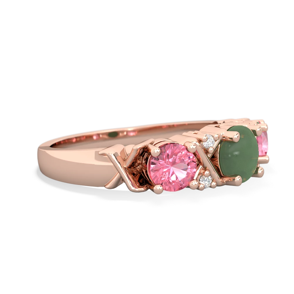 Jade Hugs And Kisses 14K Rose Gold ring R5016