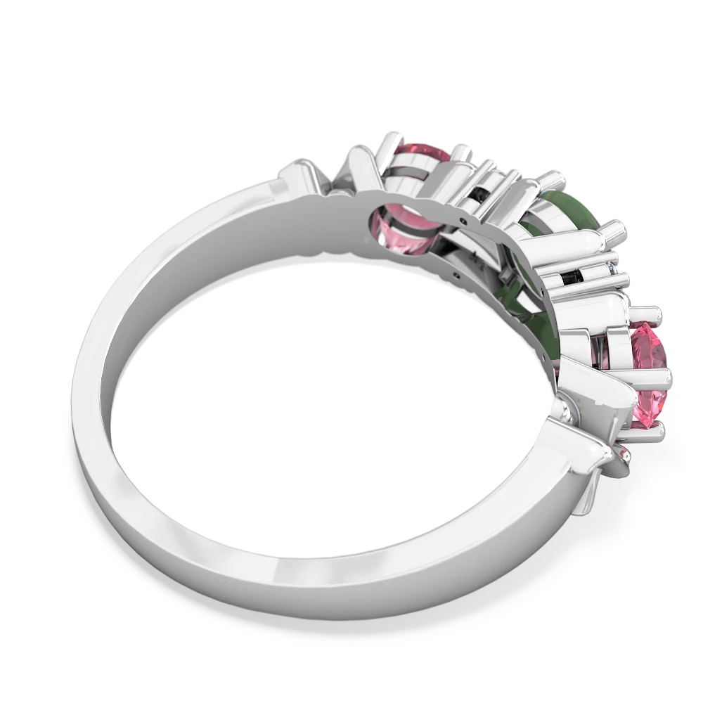 Jade Hugs And Kisses 14K White Gold ring R5016