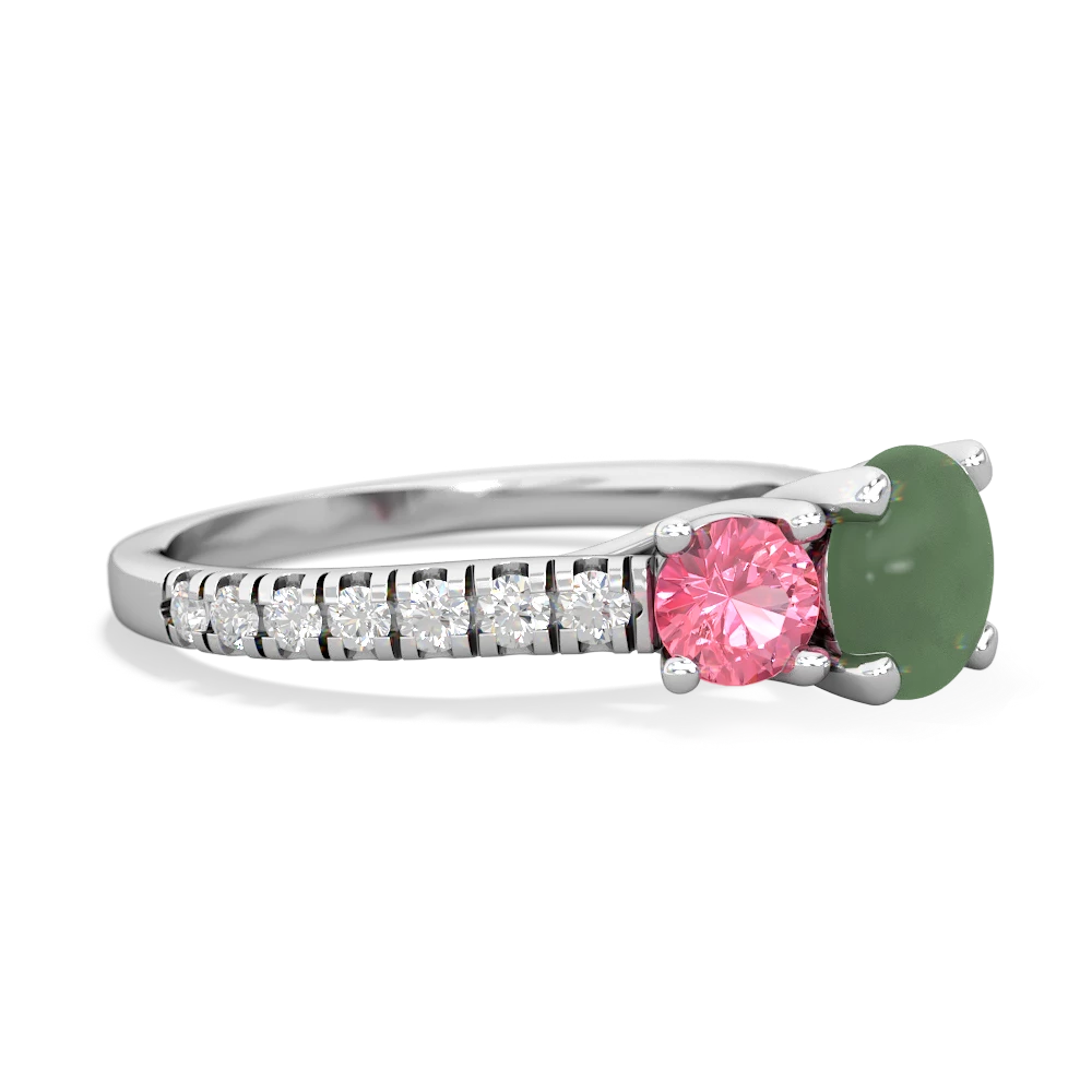 Jade Pave Trellis 14K White Gold ring R5500