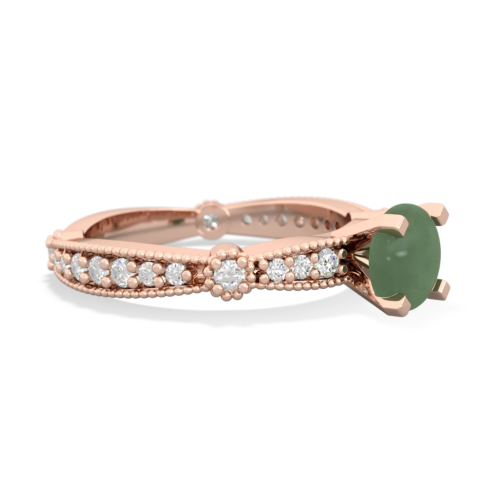 Jade Sparkling Tiara 6Mm Round 14K Rose Gold ring R26296RD