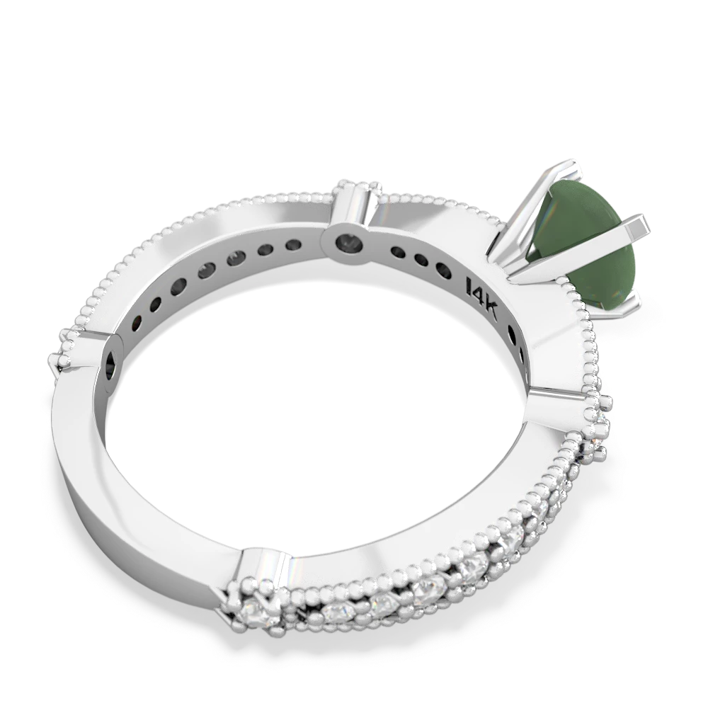 Jade Sparkling Tiara 6Mm Round 14K White Gold ring R26296RD