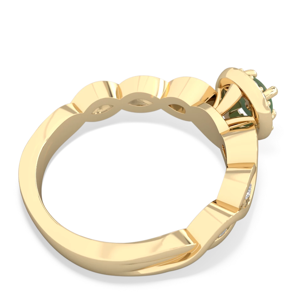 Jade Infinity Halo Engagement 14K Yellow Gold ring R26315RH