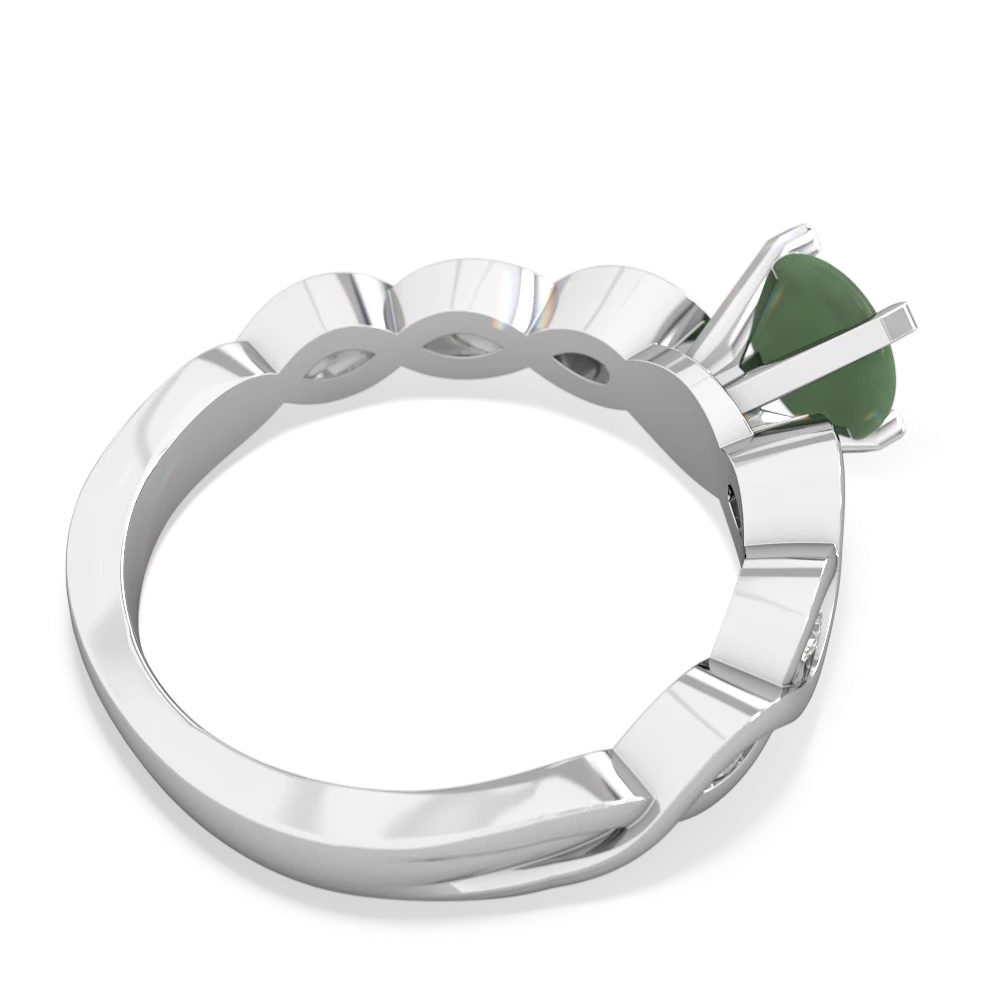 Jade Infinity 6Mm Round Engagement 14K White Gold ring R26316RD