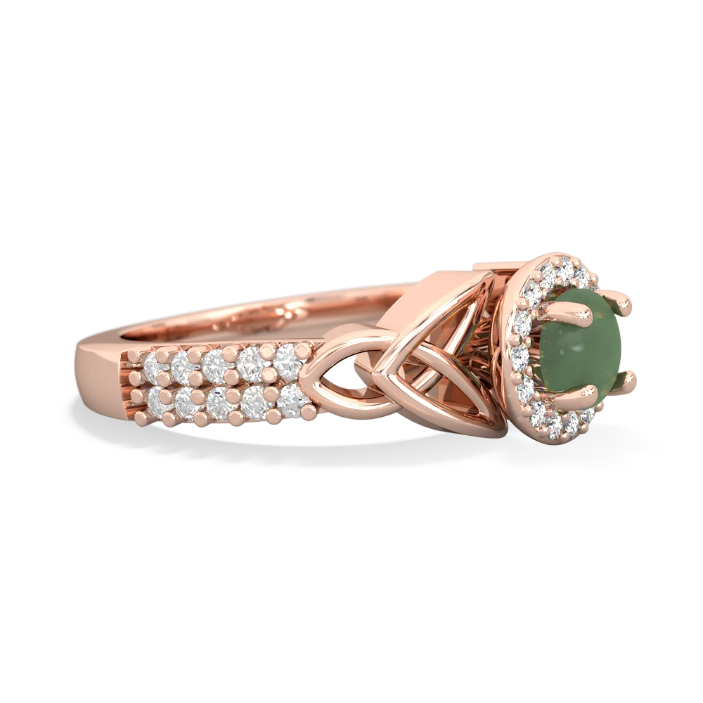 Jade Celtic Knot Halo 14K Rose Gold ring R26445RH