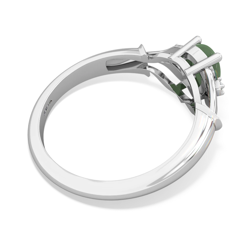 Jade Precious Pear 14K White Gold ring R0826