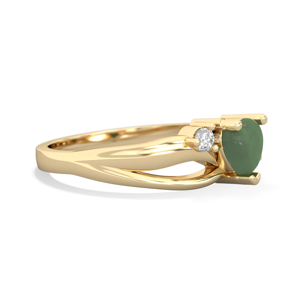 Jade Split Band Swirl 14K Yellow Gold ring R2130