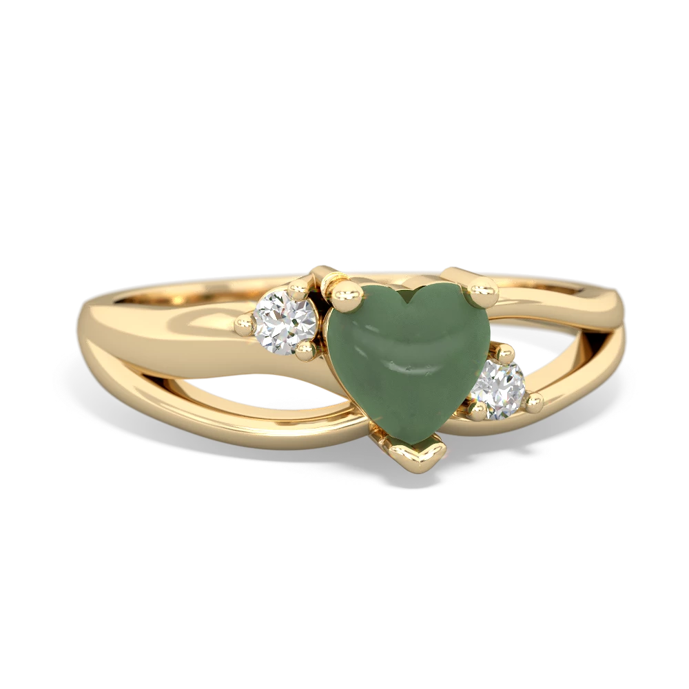 Jade Split Band Swirl 14K Yellow Gold ring R2130