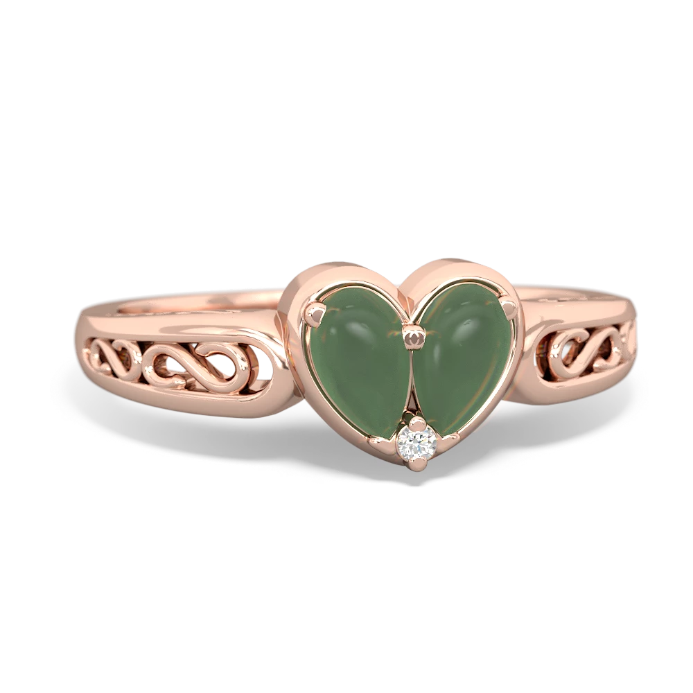 Jade Filligree 'One Heart' 14K Rose Gold ring R5070