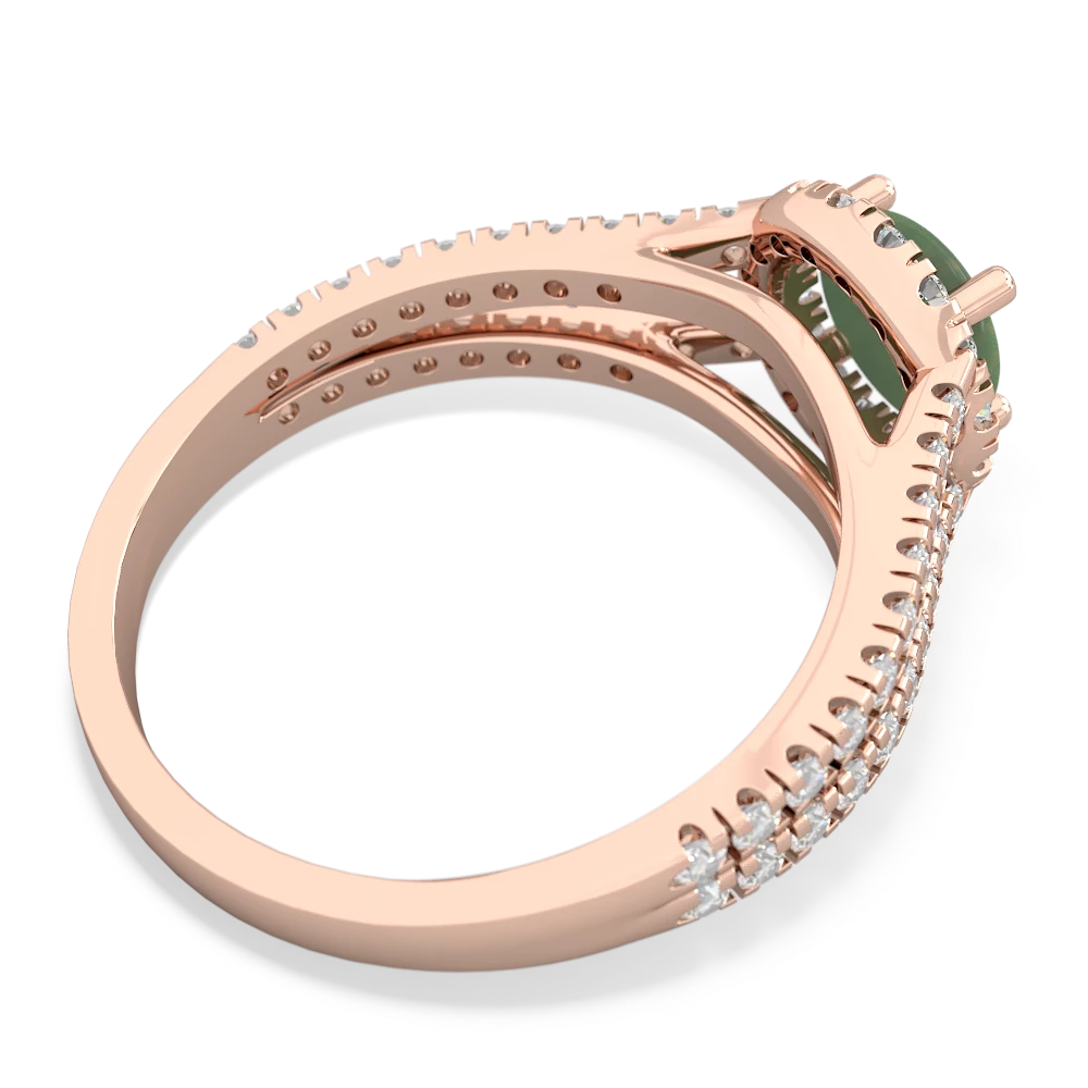 Jade Pave Halo 14K Rose Gold ring R5490