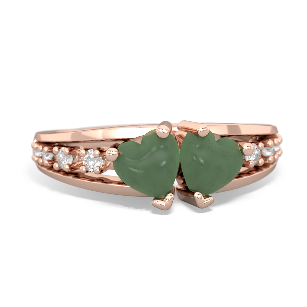 Jade Heart To Heart 14K Rose Gold ring R3342