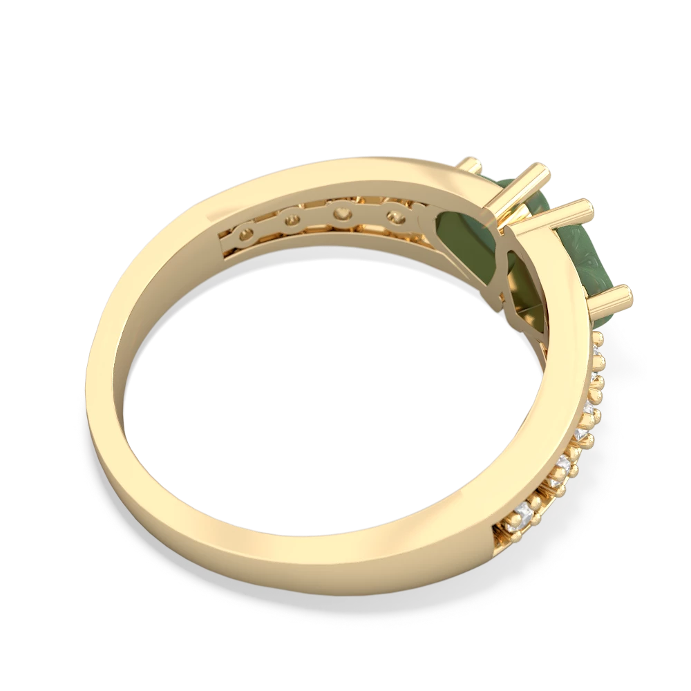 Jade Heart To Heart 14K Yellow Gold ring R3342