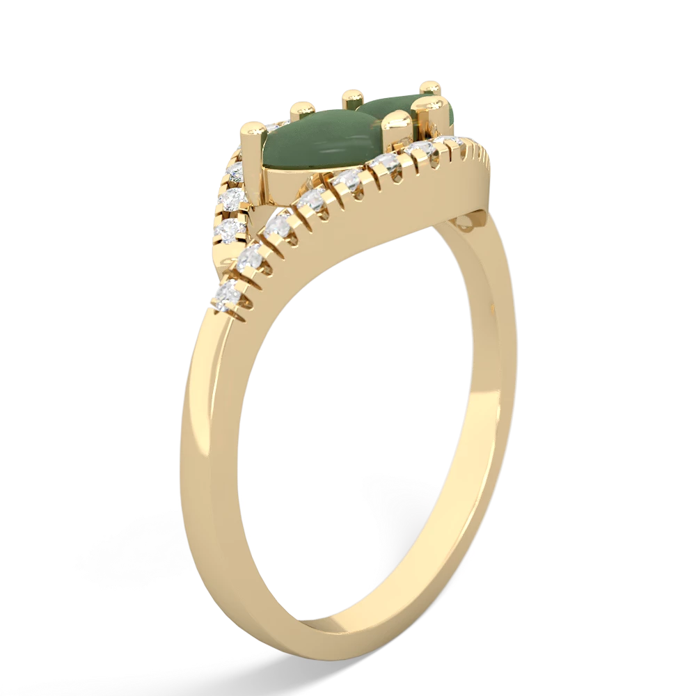 Jade Mother And Child 14K Yellow Gold ring R3010