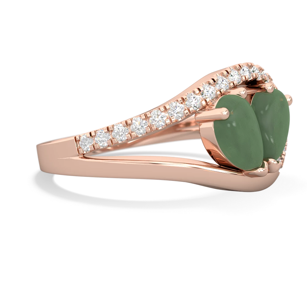 Jade Nestled Heart Keepsake 14K Rose Gold ring R5650