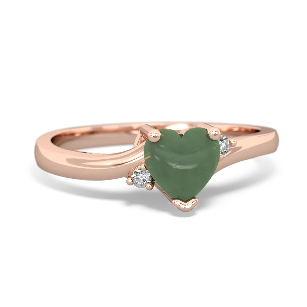 Jade Delicate Heart 14K Rose Gold ring R0203