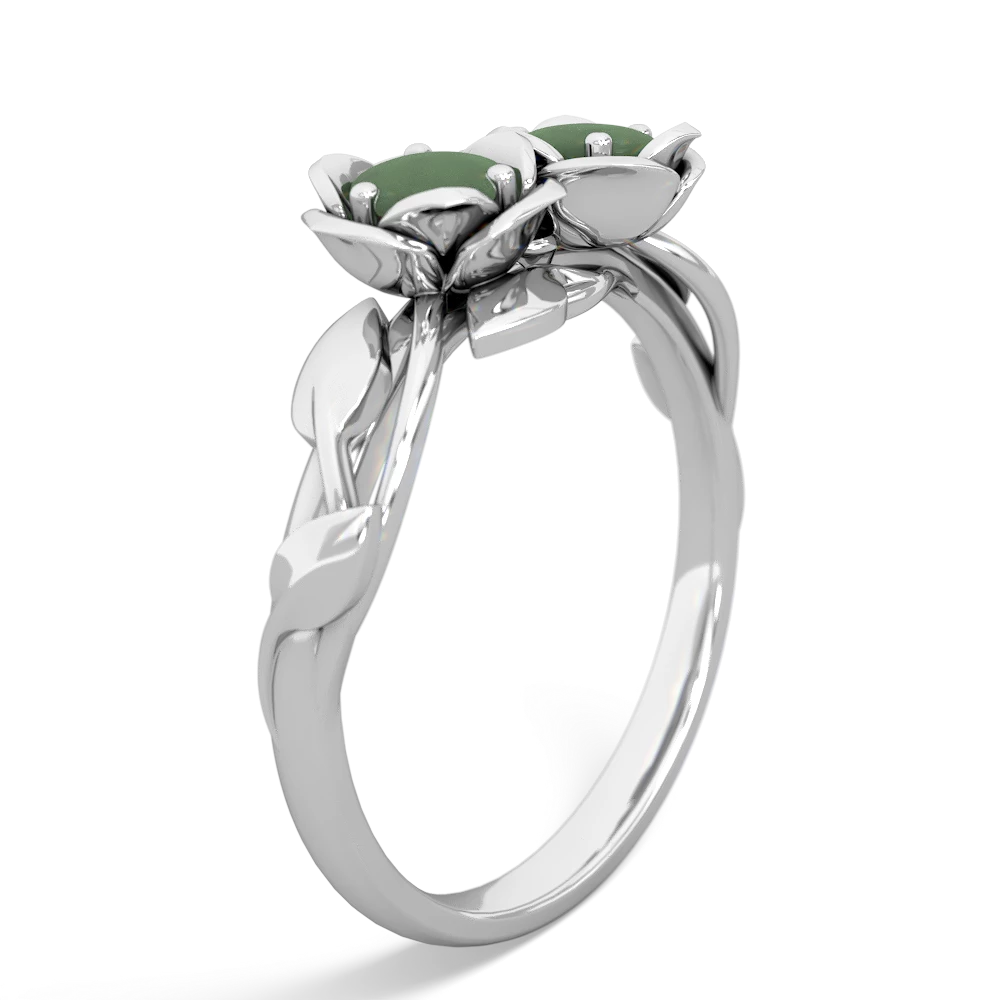 Jade Rose Garden 14K White Gold ring R5510