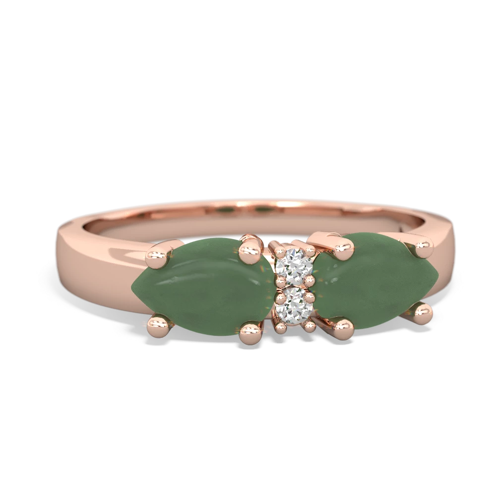 Jade Pear Bowtie 14K Rose Gold ring R0865