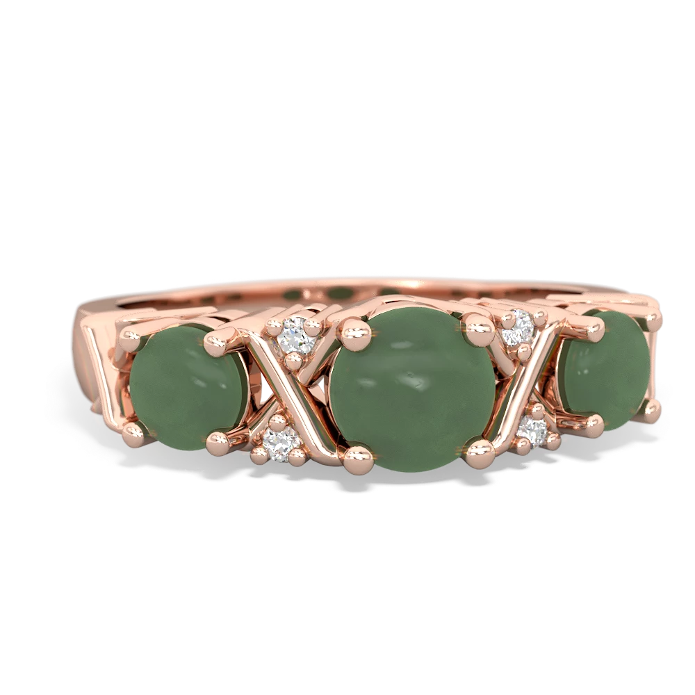 Jade Hugs And Kisses 14K Rose Gold ring R5016