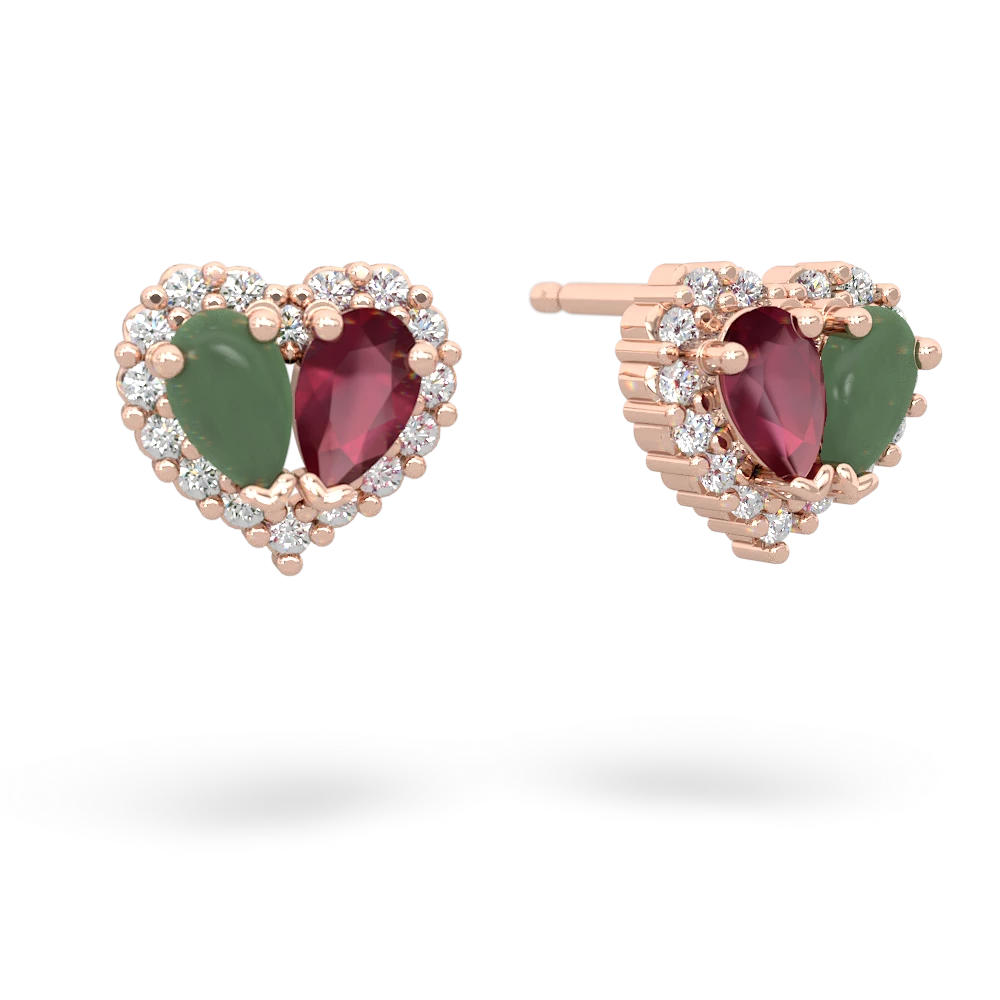 Jade Halo 14K Rose Gold earrings E7008