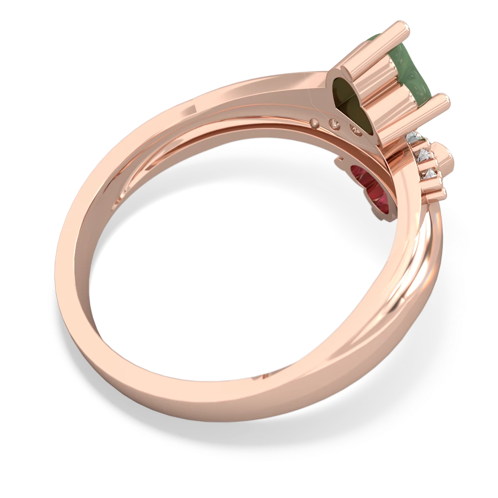 Jade Heart To Heart 14K Rose Gold ring R2064