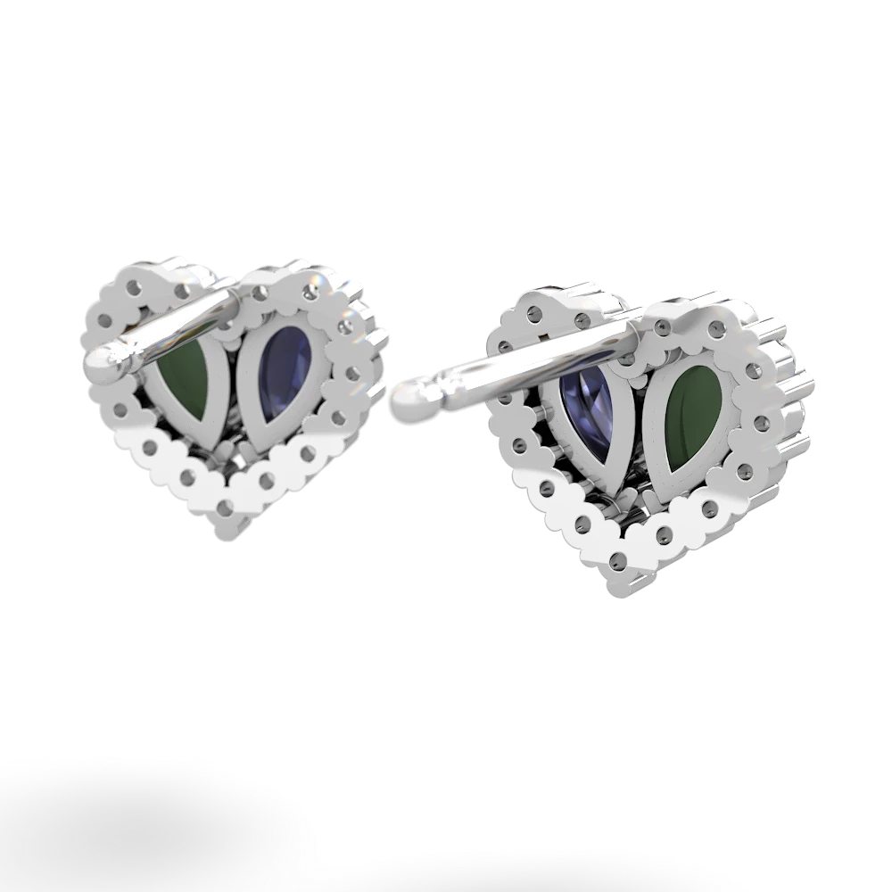 Jade Halo 14K White Gold earrings E7008