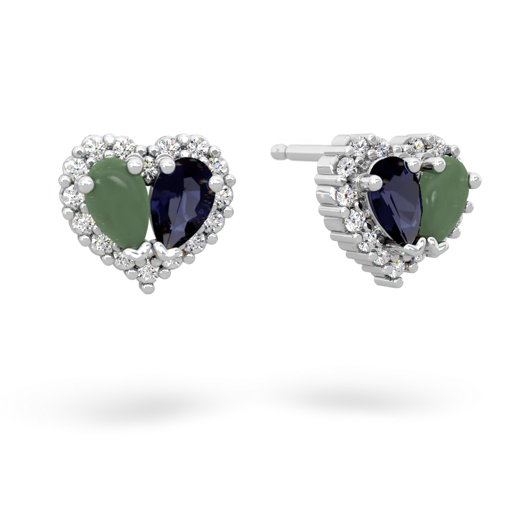 Jade Halo 14K White Gold earrings E7008