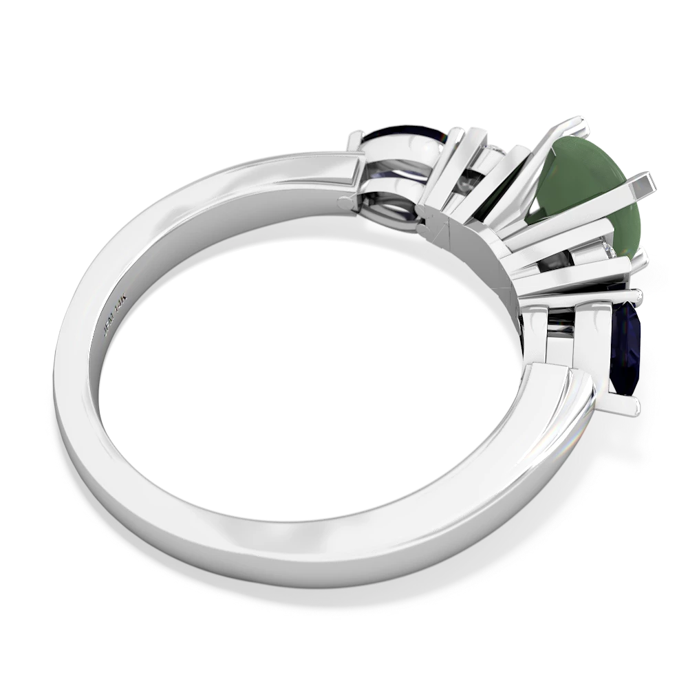 Jade 6Mm Round Eternal Embrace Engagement 14K White Gold ring R2005