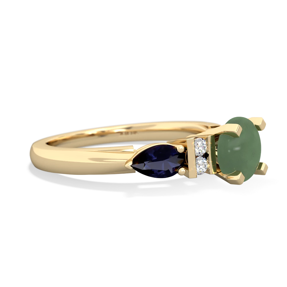 Jade 6Mm Round Eternal Embrace Engagement 14K Yellow Gold ring R2005