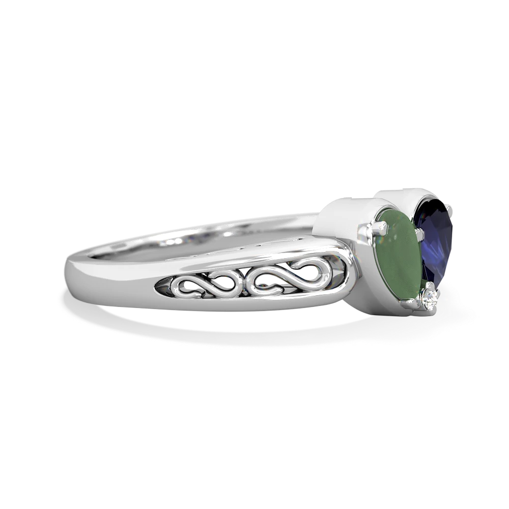 Jade Filligree 'One Heart' 14K White Gold ring R5070