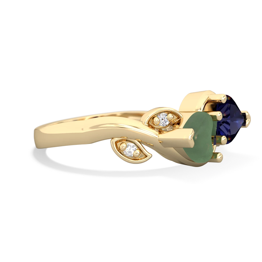 Jade Floral Elegance 14K Yellow Gold ring R5790