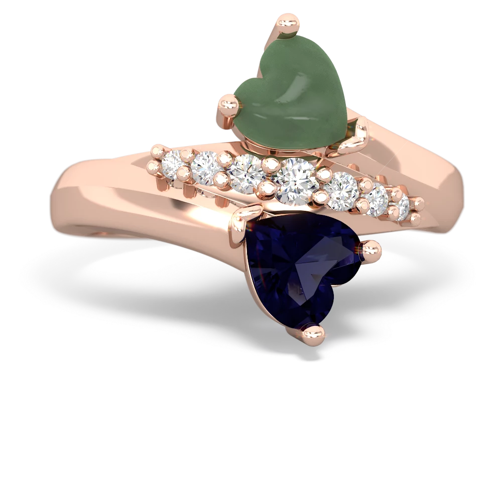 Jade Heart To Heart 14K Rose Gold ring R2064