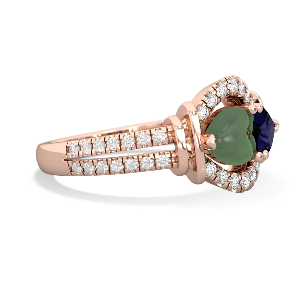 Jade Art-Deco Keepsake 14K Rose Gold ring R5630