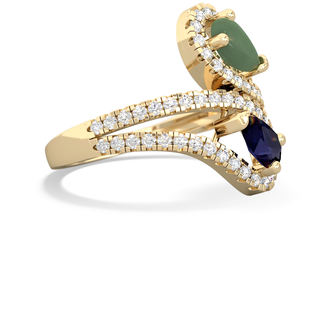 Jade Diamond Dazzler 14K Yellow Gold ring R3000