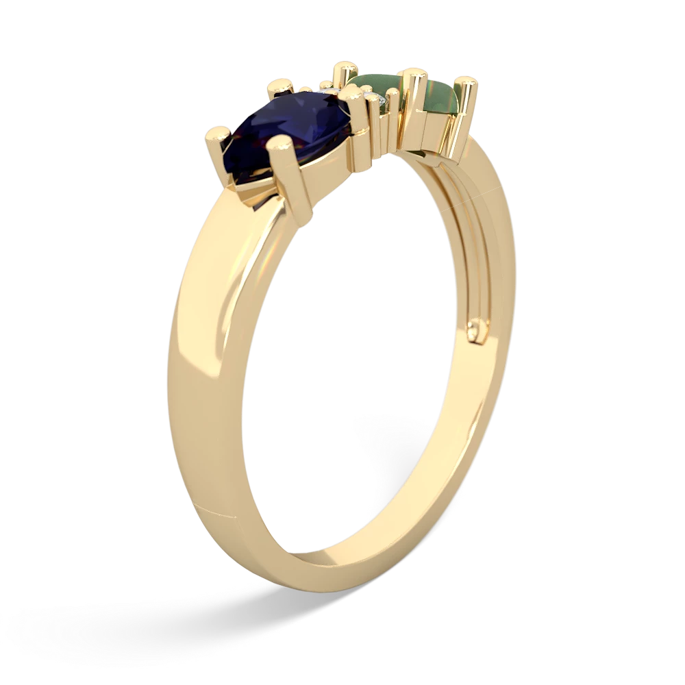 Jade Pear Bowtie 14K Yellow Gold ring R0865