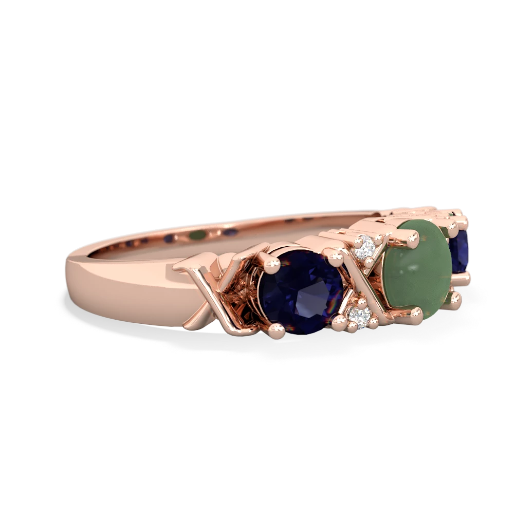 Jade Hugs And Kisses 14K Rose Gold ring R5016