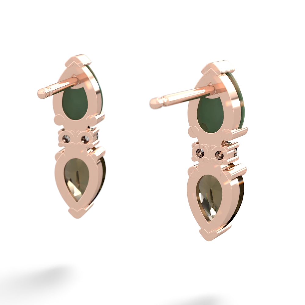 Jade Bowtie Drop 14K Rose Gold earrings E0865