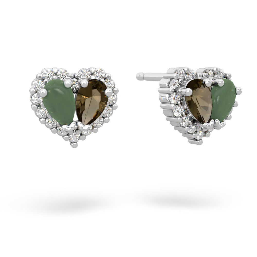 Jade Halo 14K White Gold earrings E7008