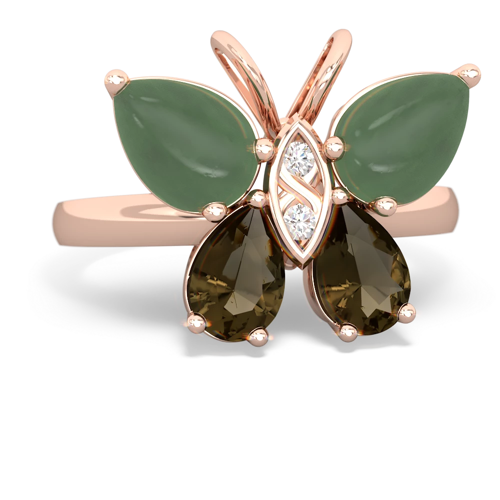 Jade Butterfly 14K Rose Gold ring R2215