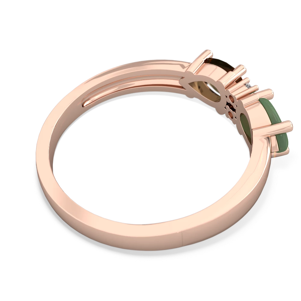 Jade Pear Bowtie 14K Rose Gold ring R0865