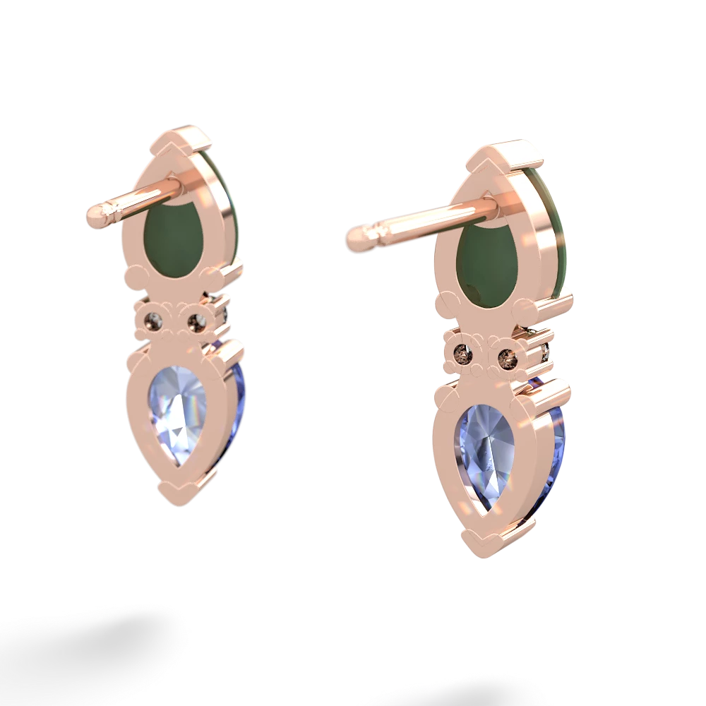 Jade Bowtie Drop 14K Rose Gold earrings E0865