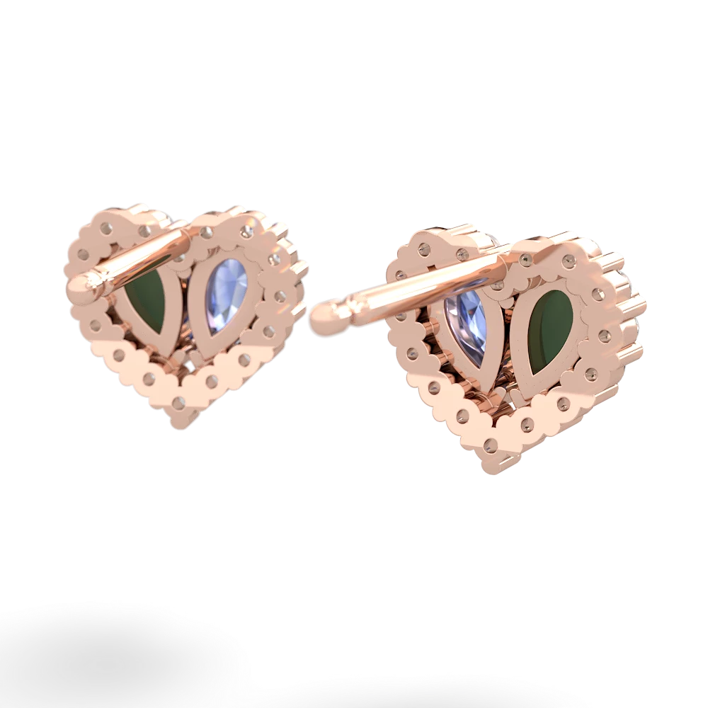 Jade Halo 14K Rose Gold earrings E7008