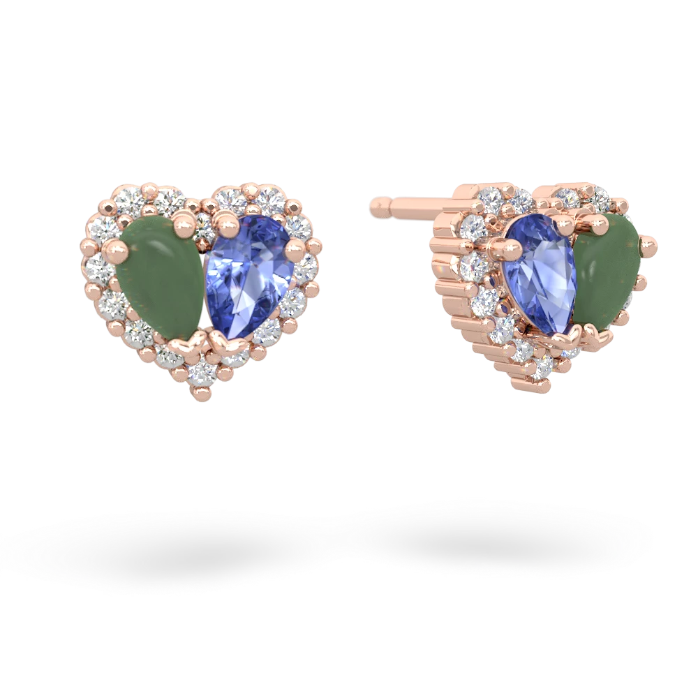 Jade Halo 14K Rose Gold earrings E7008