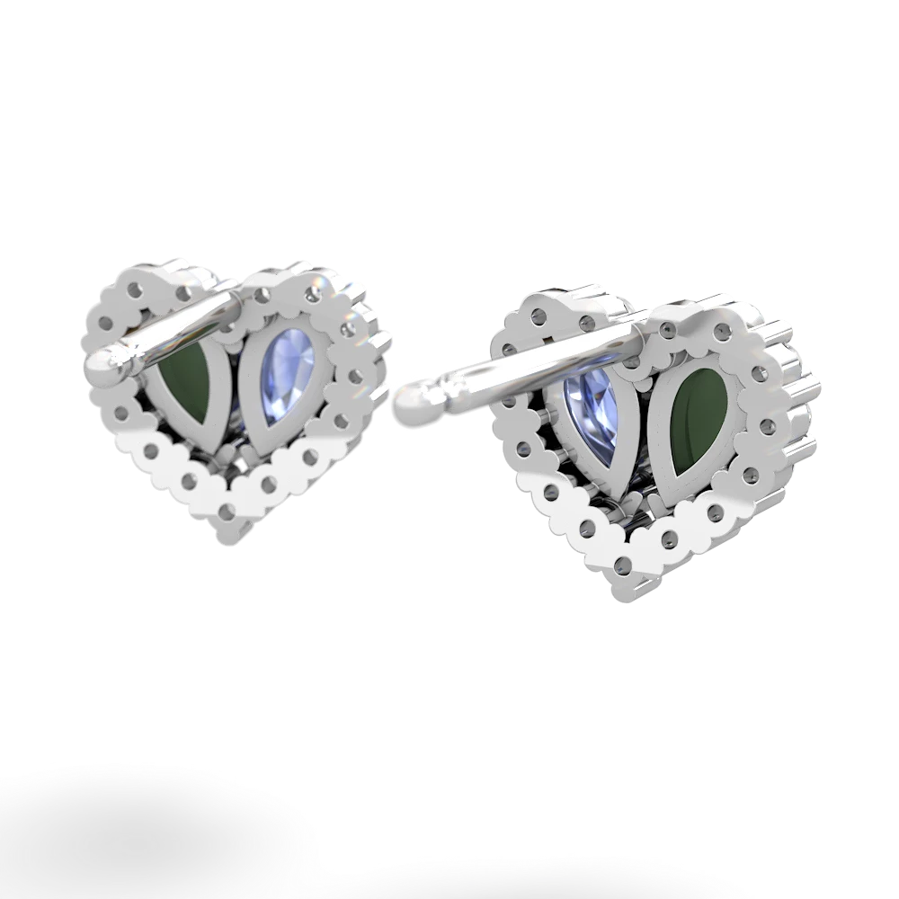 Jade Halo 14K White Gold earrings E7008