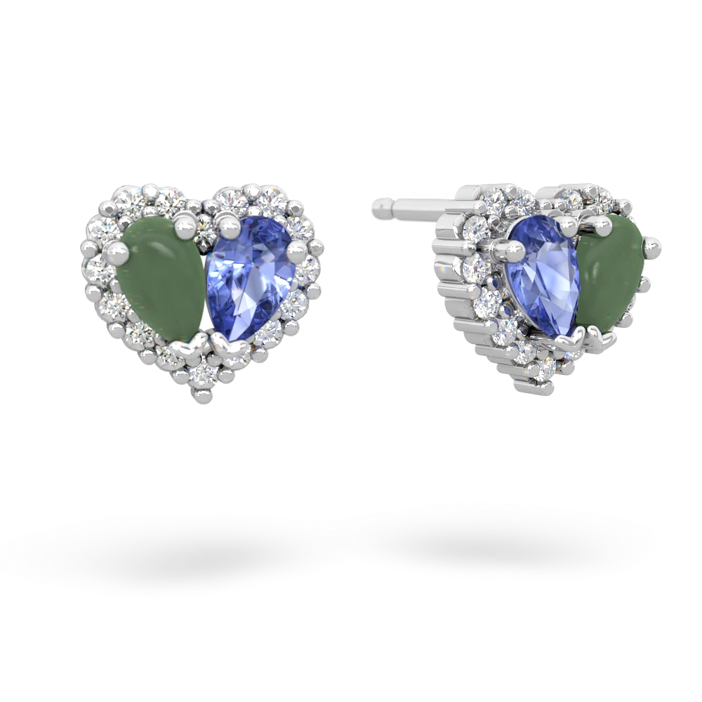 Jade Halo 14K White Gold earrings E7008